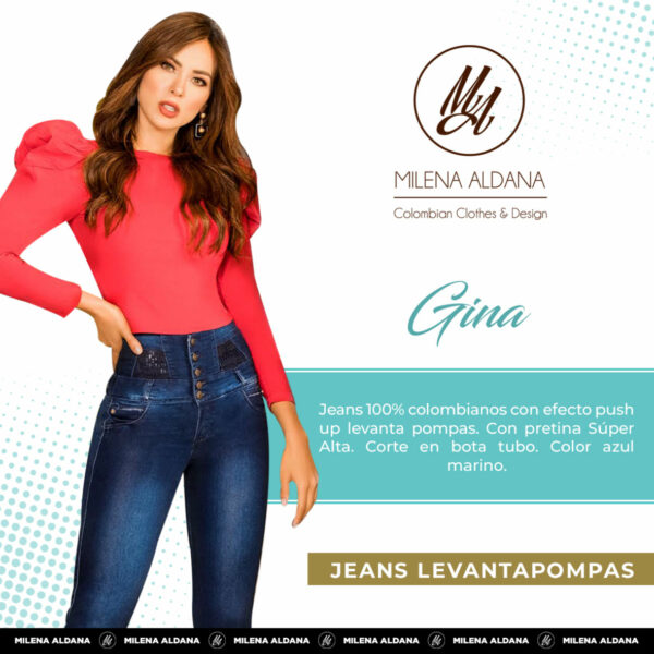 Jeans Colombianos Pushup Levantapompas - Gina - Milena Aldana